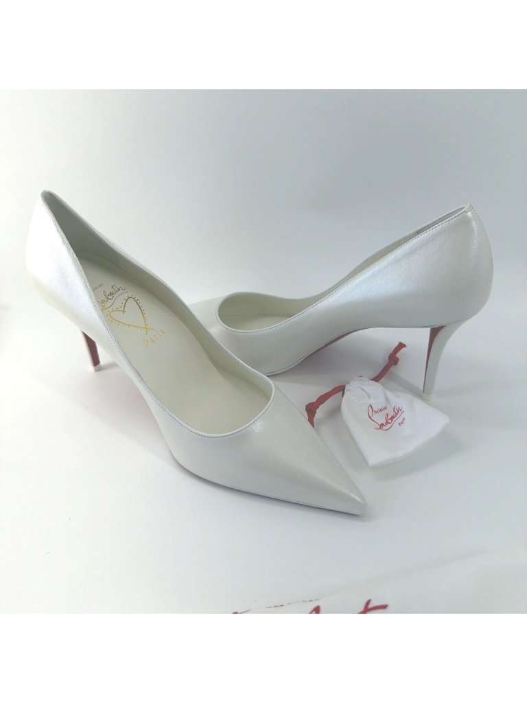 Christian Louboutin Miss Z Pumps Pointed Toe Wedding White 80mm Heels Size 38 — image 7 of 8